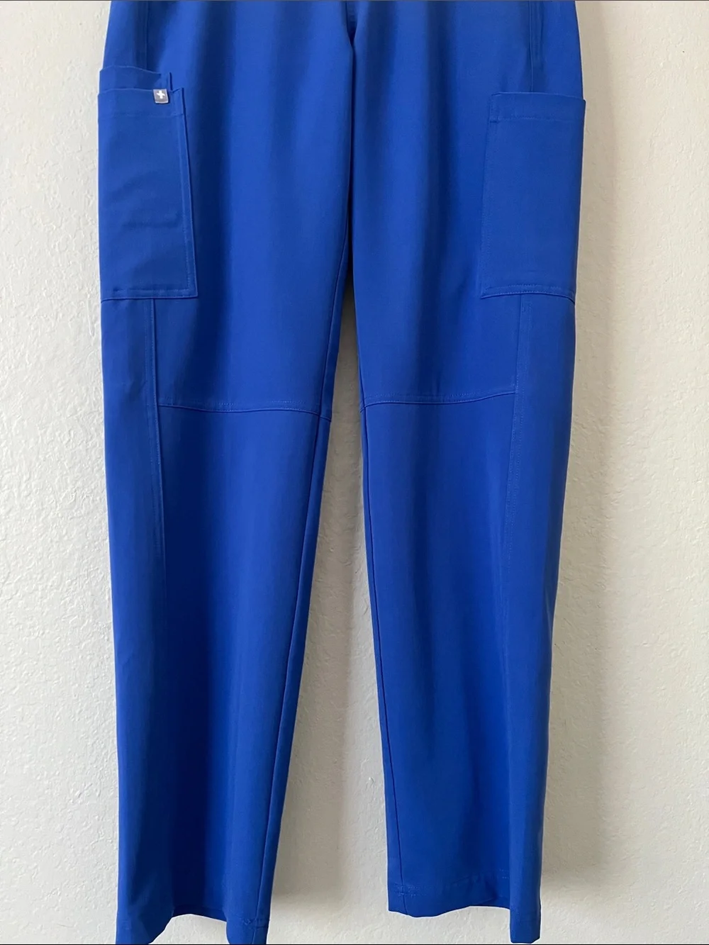 EUC FIGS Axim Cargo Scrub Pants Drawcord Waist Blue PO#1660 Size L